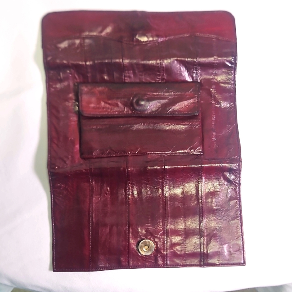 Royal Hock Burgundy Eelskin Clutch Wallet